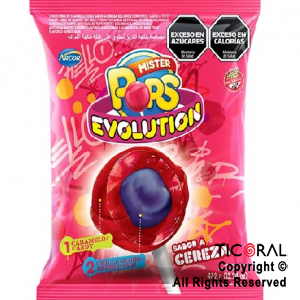 GOLO CHUPETIN MISTER POPS EVOLUTION CEREZA X 24 UNIDADES x 1